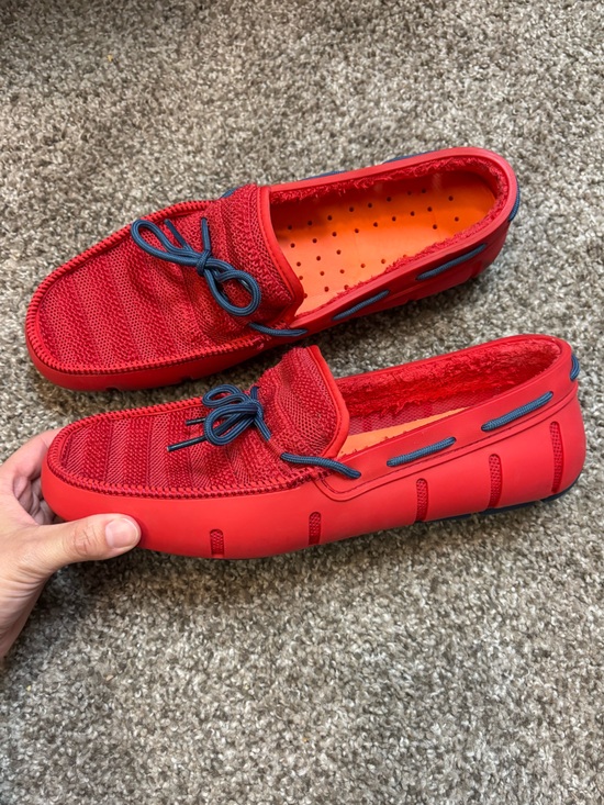 SWIMS Mens Size 10 Red Ensign Blue Slip On Terry Knit Loafers Shoes main image 7